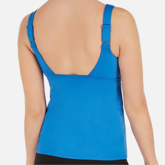 Nike Women's Essential Scoop Neck Tankini Swim Top in Blue Sz-M - Picture 7 of 7